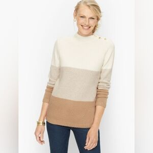 Tri-color Mocknecks Sweater